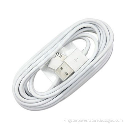 30-pin USB data cable for iPhone 3 3GS 4 4S iPad 2 3, data transfer and charging, white and black